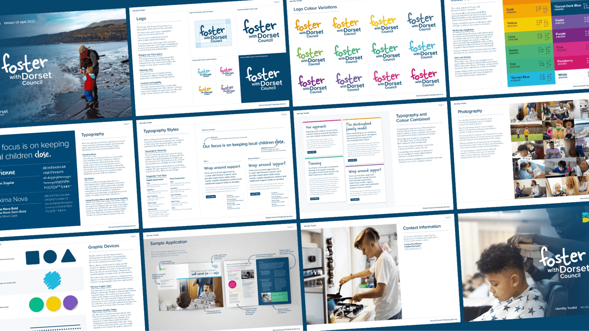 A mock up of the brand guidelines.